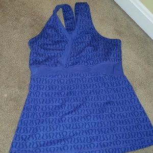 Lululemon Lulu emblem blue tank with pocket